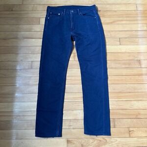 Levis 513 Slim Straight Jeans Mens 31x32 Navy Blue Dark Wash Denim Pants